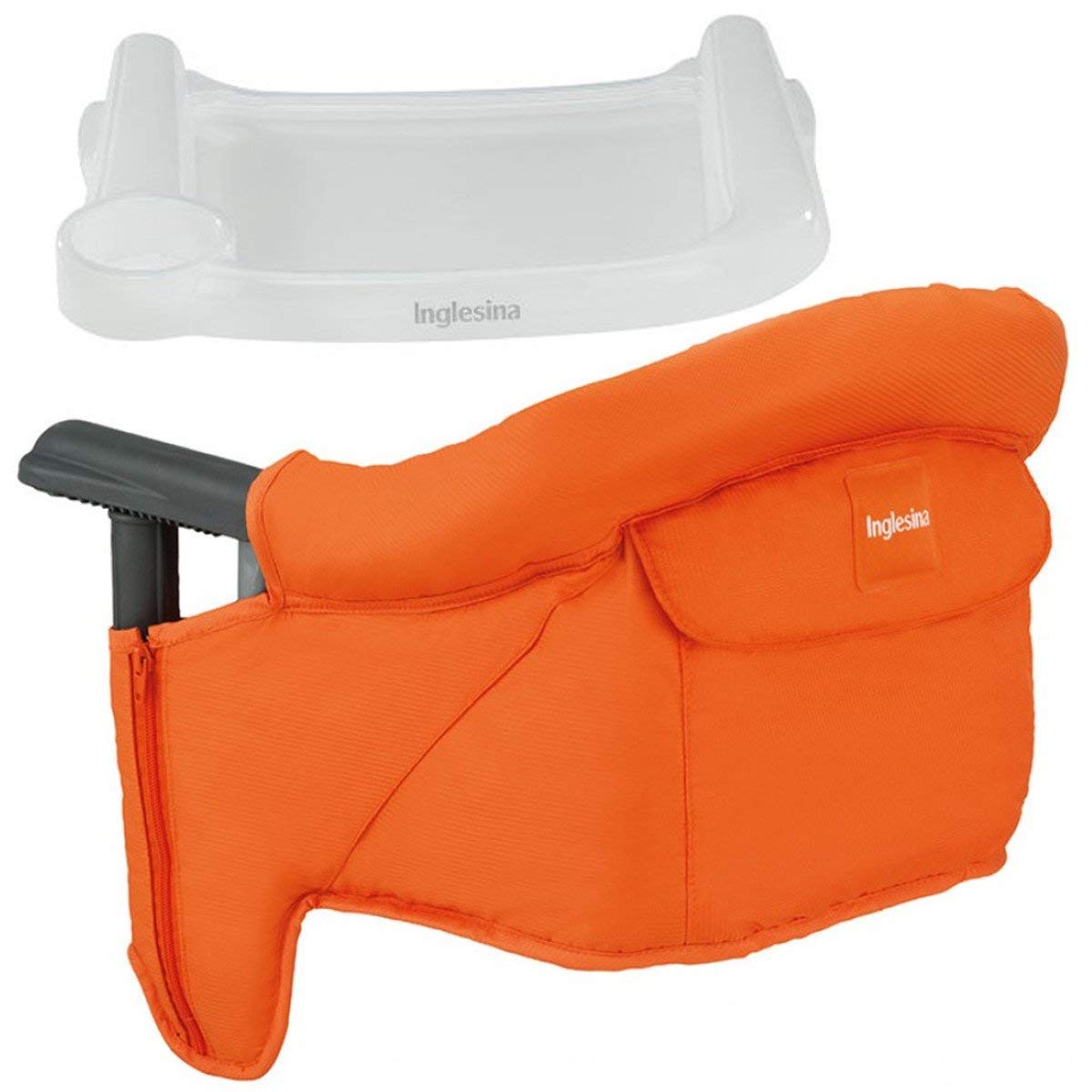 Inglesina Fast Table Chair - Orange + Fast Dining Tray - Portable High Chair for Baby & Toddlers, Infant 6-36 Months - Fits Tabl