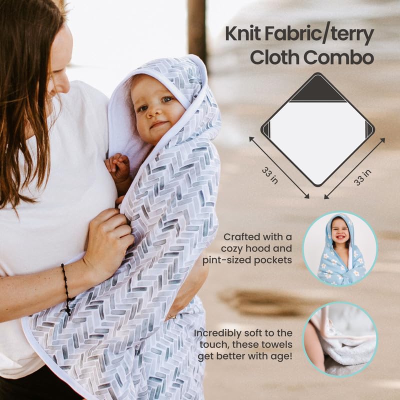 Copper Pearl Hooded Bath Towels Premium Knit/Terry Cloth Baby Towels With Hood, Pockets, And Cool Designs - Great To Gift And Ma