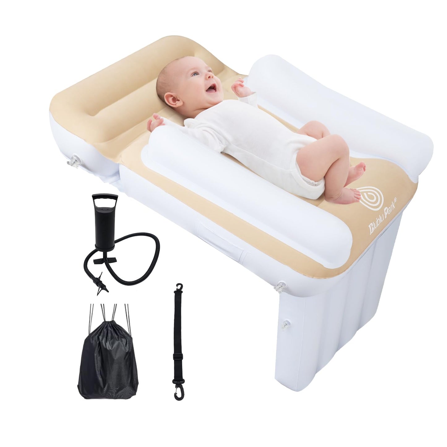 Blublu Park Inflatable Airplane Bed For Toddler, Airplane Seat Extender For Kids Airplane Travel Essentials, Toddler Bed With Si