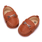 Lonsoen Infant Shoes Boys Loafers Baby Girls Crib Moccasins Classic Synthetic Leather Wedding Dress Shoes,Bay209 Brown 6-12 Mont