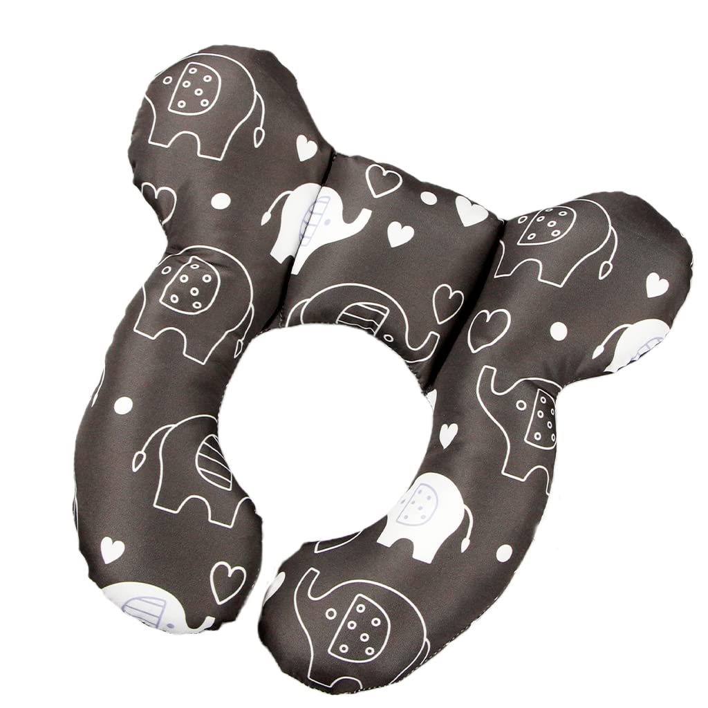 Vocheer Baby Travel Pillow For Head And Neck Support Pillow For Pushchair,Car Seat,Travel (Elephant)