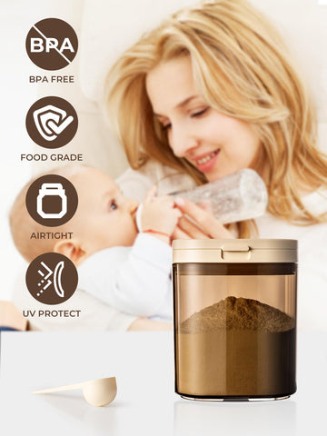 Tourdeus Travel Formula Dispenser, 1200Ml Portable Milk Powder Container Formula Holder, Flip Top Formula Container To Go With M