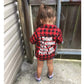 Toddler Baby Boys Girls Flannel Plaid Shirt Long Sleeve Lepel Button Down Back Letters Print Shacket Coat Top (Red Kick It With