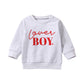 Karuedoo Toddler Baby Boy Girl Valentines Day Outfit Crewneck Sweatshirt Pullover Top Letter Print Long Sleeve T-Shirt Blouse (L