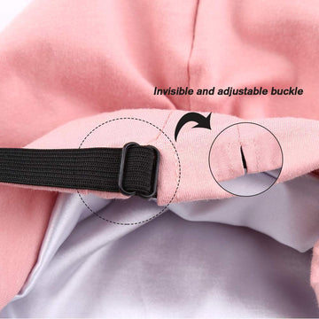 Greatremy Beanie Big Kidsteens Silky Satin Lined Hair Bonnet Sleep Cap-Adjustable Elastic Band Slouchy Cotton Beanie Hat For Tee