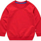 Unisex Kids Solid Cotton Thin Pullover Sweatshirt T-Shirt Toddler Baby Crewneck Long Sleeve Tshirts Tops Blouse Haxico Red