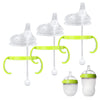 Sippy Cup Conversion Kit For Comotomo Baby Bottles, Soft Straw Top And Weighted Straw Transition Kit With Handles, Set Of 3