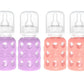Lifefactory Glass Baby Bottles With Silicone Protection - 4-Pack, 4 Oz Each Bottle (2- Lavender & 2- Cantaloupe)