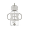 Dr. Browns Milestones Wide-Neck Sippy Straw Bottle With 100% Silicone Handles, 9Oz/270Ml, Gray, 1 Pack, 6M+