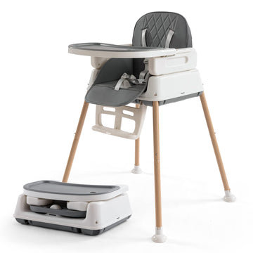 3 In 1 Baby High Chair,Adjustable Convertible Chairs Baby High Chairs For Babies And Toddlers,Portable And Easy To Clean,Gray
