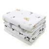 4 Pack Baby Muslin Washcloths, ALBOYI 120cmx110cm Cotton Muslin Baby Wiping Bathing Towels with Printed Design, Highly Absorbent
