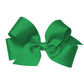 Wee Ones Girls' Classic Grosgrain Hair Bows On A Weestay No-Slip Hair Clip, Handmade, Medium Sized Bow, Green