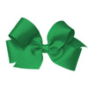 Wee Ones Girls' Classic Grosgrain Hair Bows On A Weestay No-Slip Hair Clip, Handmade, Medium Sized Bow, Green