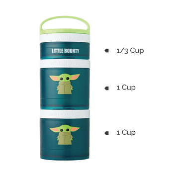 Whiskware Stackable Snack Containers For Kids And Toddlers, 3 Stackable Snack Cups For School And Travel, The Child Little Bount