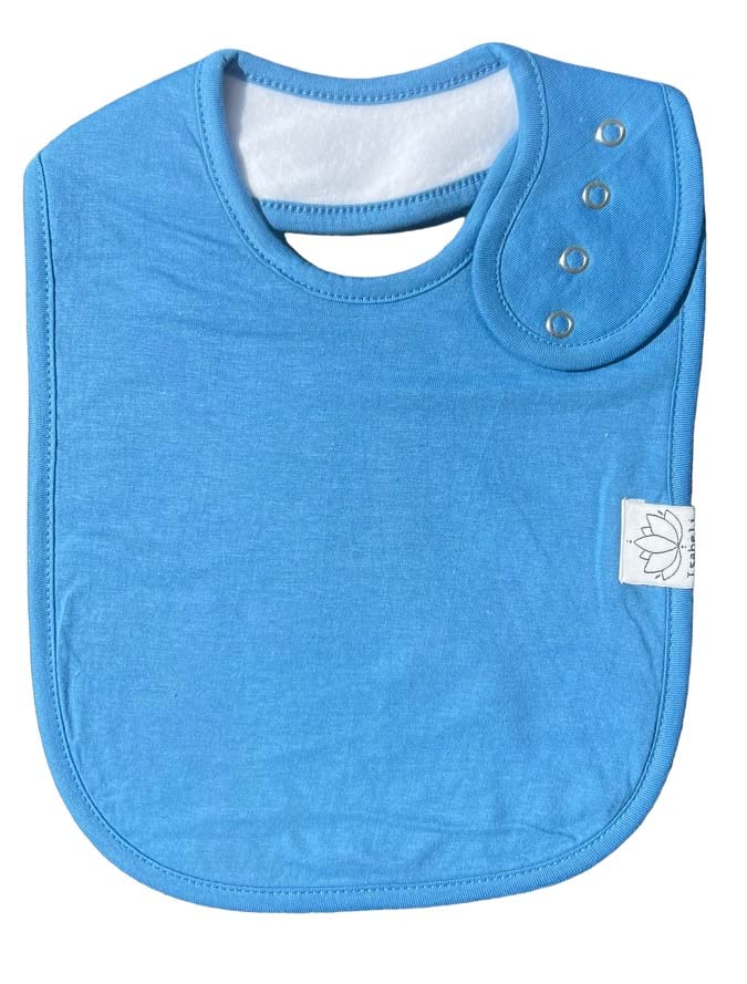 Isabeli Organic Cotton Toddler Drool Bibs 4 Pack - Blue