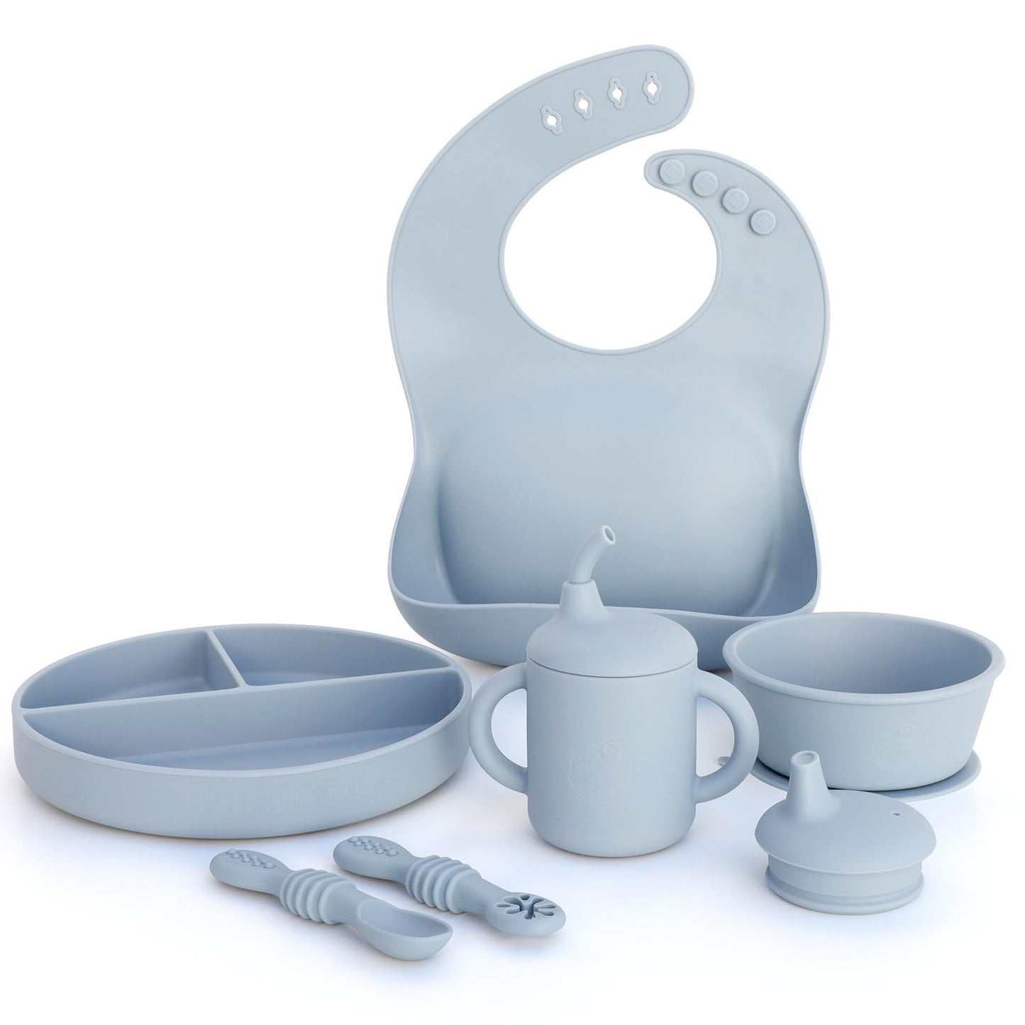 Little Loon Baby Led Weaning Starter Set - Complete Silicone Feeding Kit for 6+ Months - Baby Plates, Bibs, Spoons & Sippy Cup -