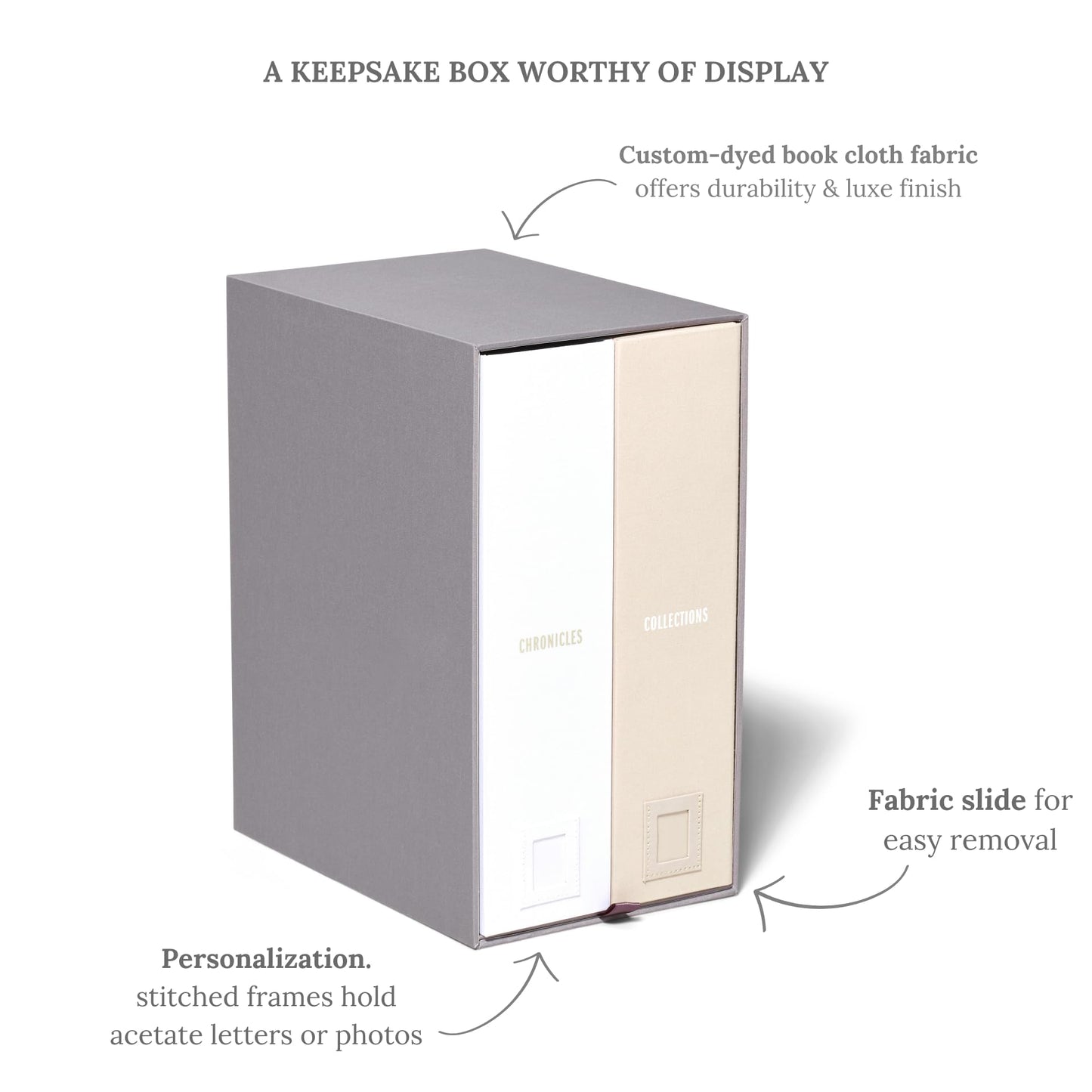Savor | The Original Deluxe Baby Keepsake Box | Fabric Bound Acid-Free Gender-Neutral Minimalist Newborn Keepsake And Memory Org