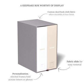 Savor | The Original Deluxe Baby Keepsake Box | Fabric Bound Acid-Free Gender-Neutral Minimalist Newborn Keepsake And Memory Org