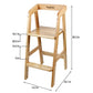 Pandaear Wooden High Chair For Toddlers, Adjustable Child Highchair Feeding Chair With Removable Cushion & Steps For Kids Dining