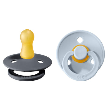 Bibs Pacifiers | Natural Rubber Baby Pacifier | Set Of 2 Bpa-Free Soothers | Made In Denmark | Deep Space/Petrol | Size 0-6 Mont