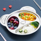 Happy Hues Stainless Steel Divided Meal Plate Tray3 Compartments Dinner Dish For Baby Toddler Kids Eating Food Bear Shaped