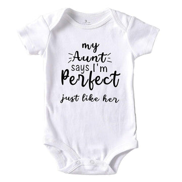 Azzwnee Like Aunt Perfect Baby Boy Clothes Unisex Funny Baby Girl Baby Bodysuit White 0-3 Months