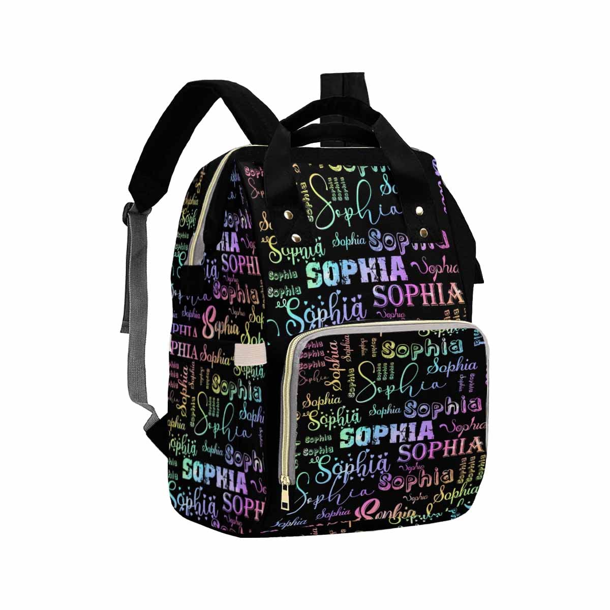 Artsadd Personalized Nappy Bag Large Capacity Baby Diaper Bags, Customized Text Daypack Custom Monogrammed Diaper Backpack For D
