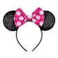 Razko Iridescent Rose Gold And Silver Blue Rainbow Ears Headband, One Size Fits All (Polka Dot-Rose Red)