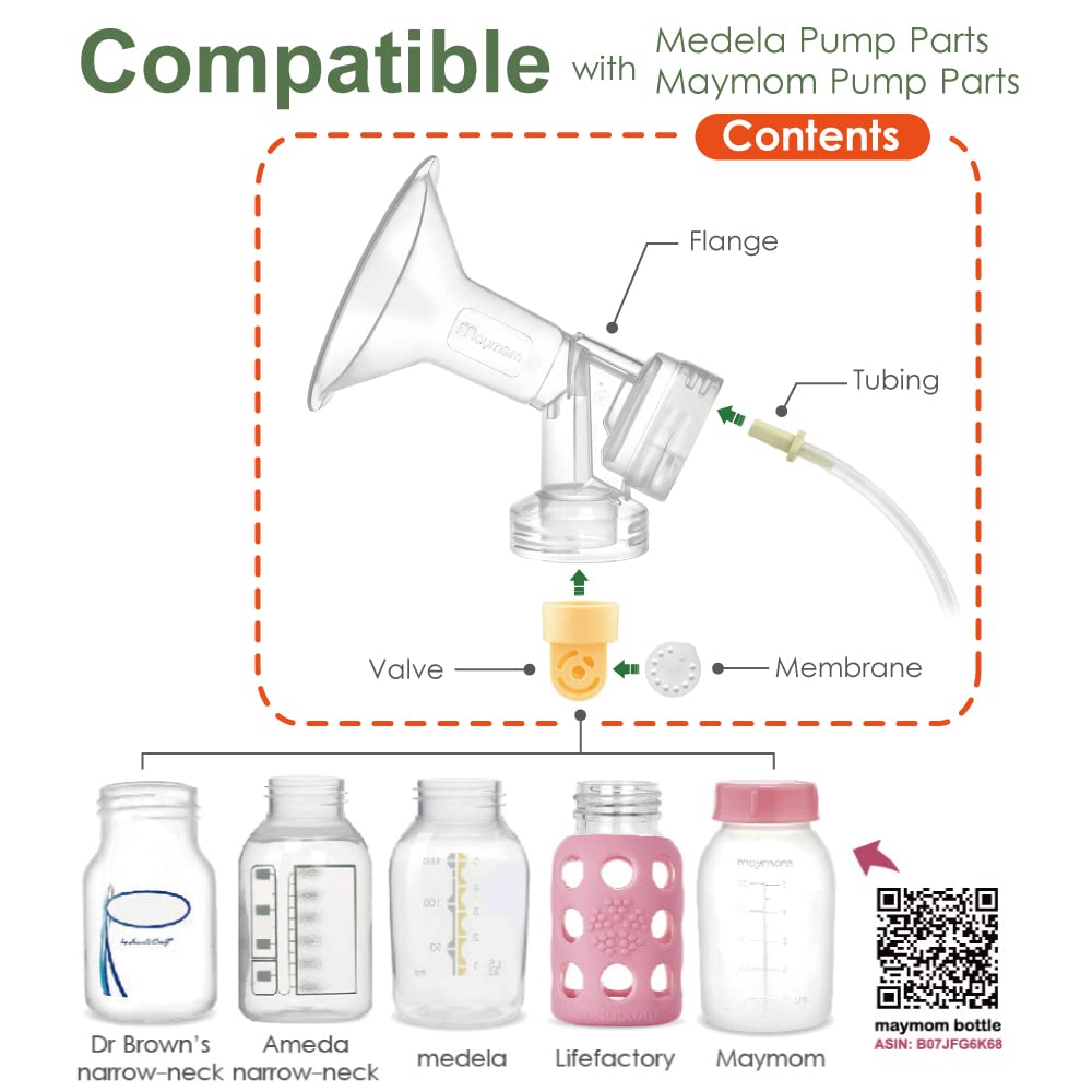 Maymom Breast Pump Kit Compatible With Medela Pump In Style Advanced Breast Pumps; 2X Breastshields (One-Piece), 27Mm, 4 Valves,
