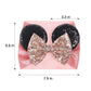 Jiahang Baby Girl Mouse Ears Turban Headwrap With Sequin Bows, Wide Velvet Hairband, Hair Bow Headband For Newborn Toddler, Kids