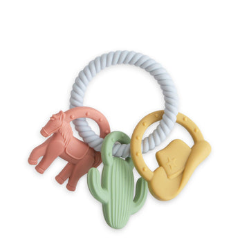 mushie Silicone Western Teething Ring Toy