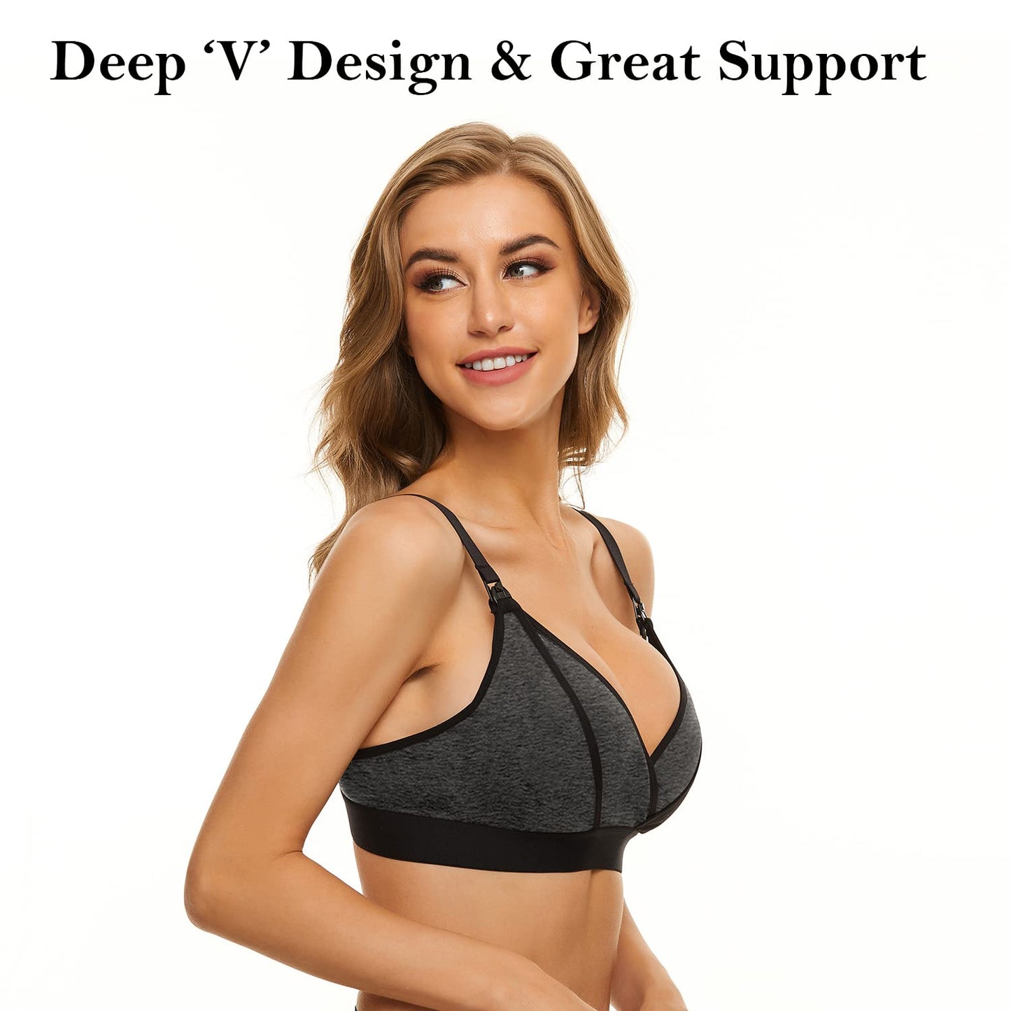 Pumping Bra Hands Free Pumping Bra, Adjustable Wireless Comfortable Breastfeeding Pumpingand Nursing Bra Fits Breast Pumps, Smal