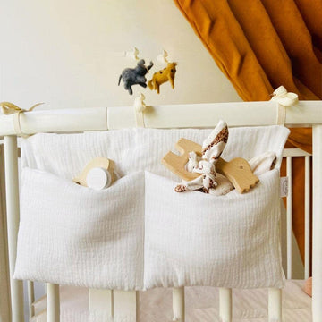 Enakshi Multipurpose Baby Nursery Organizer Hanging for Diapers Wipes 2 Pockets White|Baby | Strollers & Accessories | Stroller 