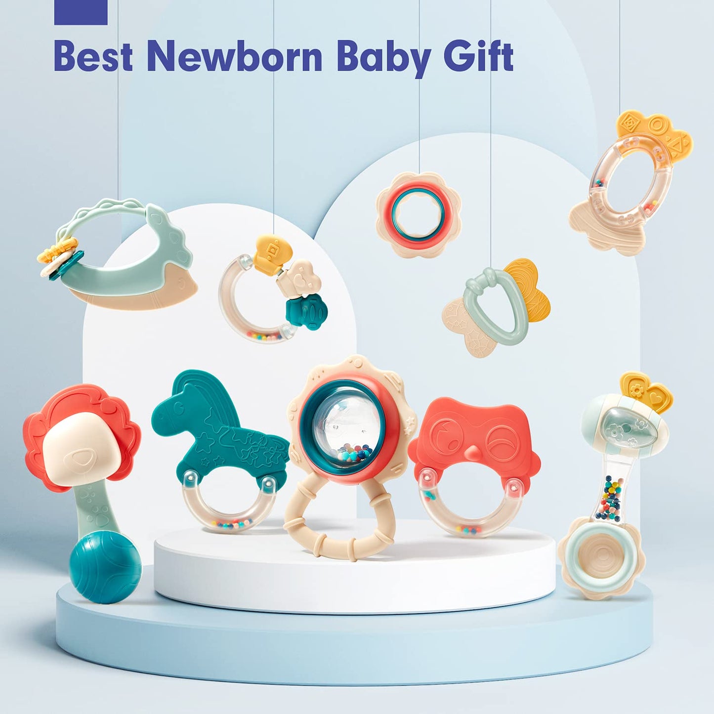 hahaland Baby Toys 0-6 Months - Baby Teething Toys for Babies 0-6 Months - Infant Baby Toys 6-12 Months - Rattles Teethers for B