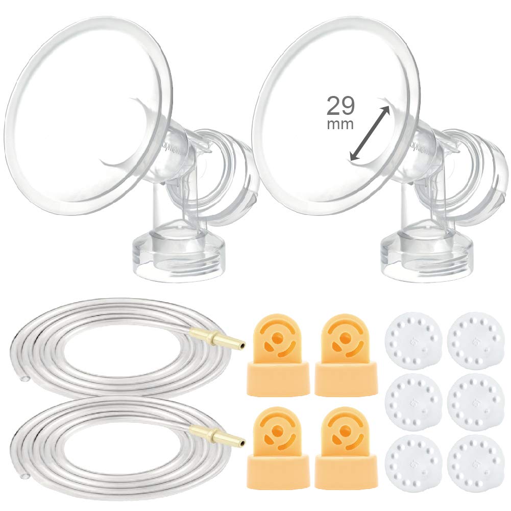 Maymom Myfit Breast Pump Kit Compatible With Medela Pump In Style Advanced Breast Pumps; 2X 29Mm Breastshields (One-Piece), 4 Va