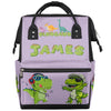 SPYORBKX Dinosaur Baby Diaper Bag Personalized Diaper Bag Backpack for Baby Boys Large Nappy Backpack Waterproof Purple Mommy Ba