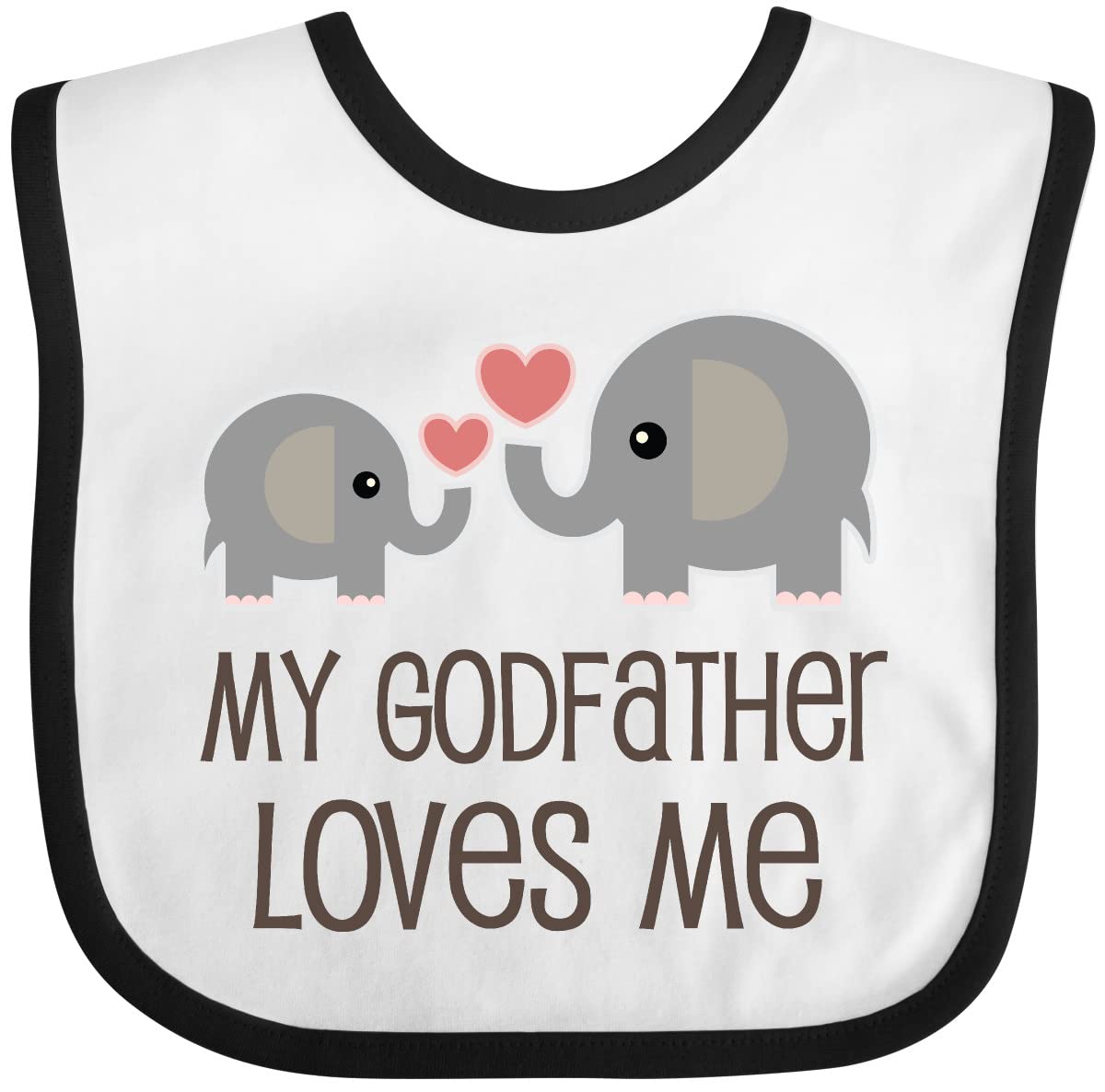 Inktastic My Godfather Loves Me Godson Baby Bib White And Black 2F58F