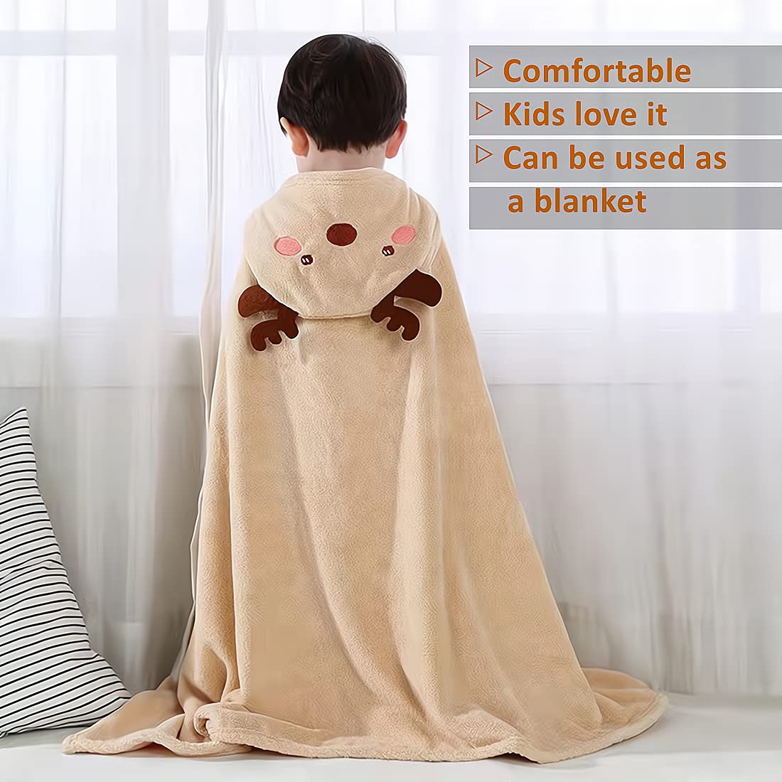 Beenific Baby Hooded Towel,Baby Towels For Newborn,Baby Bath Essentials (Brown Elk)