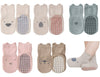 Exegawe Toddler Non Slip Socks, Cute Baby Socks With Grips Crew Socks 5 Pairs(M/1-3Y)