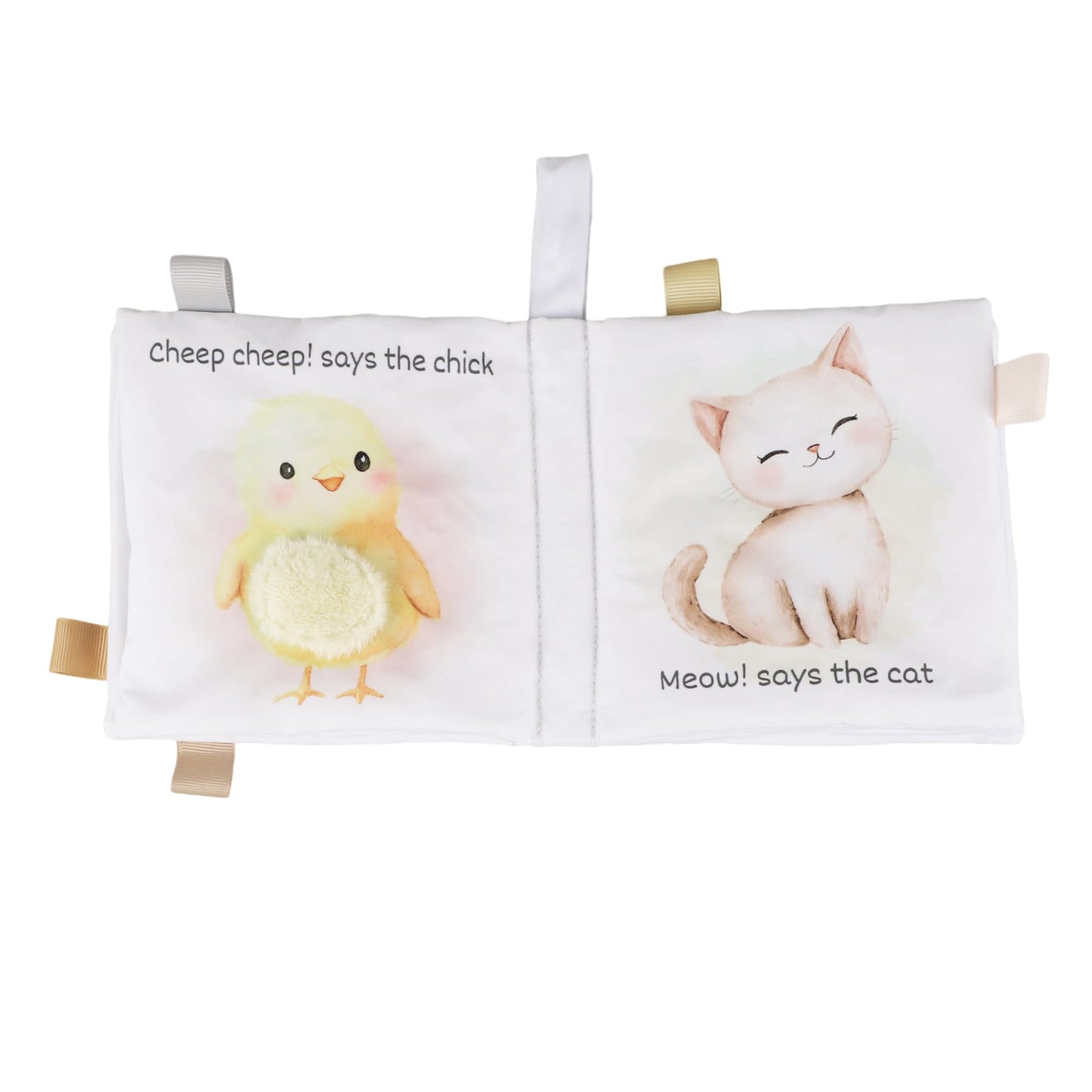 Ali+Oli Baby Cloth Book - Soft Sensory Crinkle Book for Infants 0-12 Months - Early Learning Touch & Feel Tummy Time Toy - Color