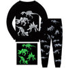 Little Boys Pajamas Sets Glow In Dark Dinosaur Sleepwear 100% Cotton Pjs 2 Piece Toddler Clothes Kids 5T
