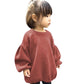 Toddler Baby Girl Sweater Round Neck Loose Long Sleeve Candy Color Knitted Pullover Tops Autumn Winter Sweatshirt (Reddish Brown