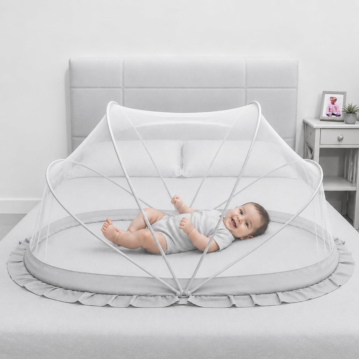 KmCho Baby Mosquito Net Tent for Infants, Foldable PopUp Mesh Canopy for Crib Bed, Portable Insect Protection Net for Indoor an