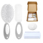 Baby Hair Brush and Comb Set, 4Pcs Baby Soft Bristles Brush Cradle Cap Brush Hair Comb for Newborns Toddlers Boys Girls (Grey)