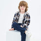 Fuermos Toddler Baby Boy Girls Outfits Plaid Flannel Long Sleeve Shirt Tops Kid Clothes(3-4T)
