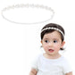 Vovii Adjustable Baptism Headband for Girl, White 15.75 inch Lace Baby Headband Baptism Hair Accessories for Girls, White Newbor