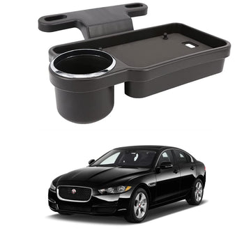 Oshotto (FT04) Foldable Car Auto Headrest Rear Back Seat Table Drink Food Cup Tray Holder Compatible with Jaguar XE  Black