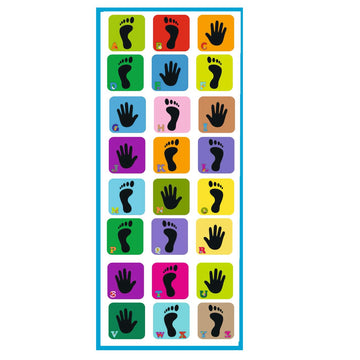 Colorful Hand and Foot Print Design, Alphabet Game for Kids, Indoor Activity Markers, hopsctoch Game for Kids Baby Play mat