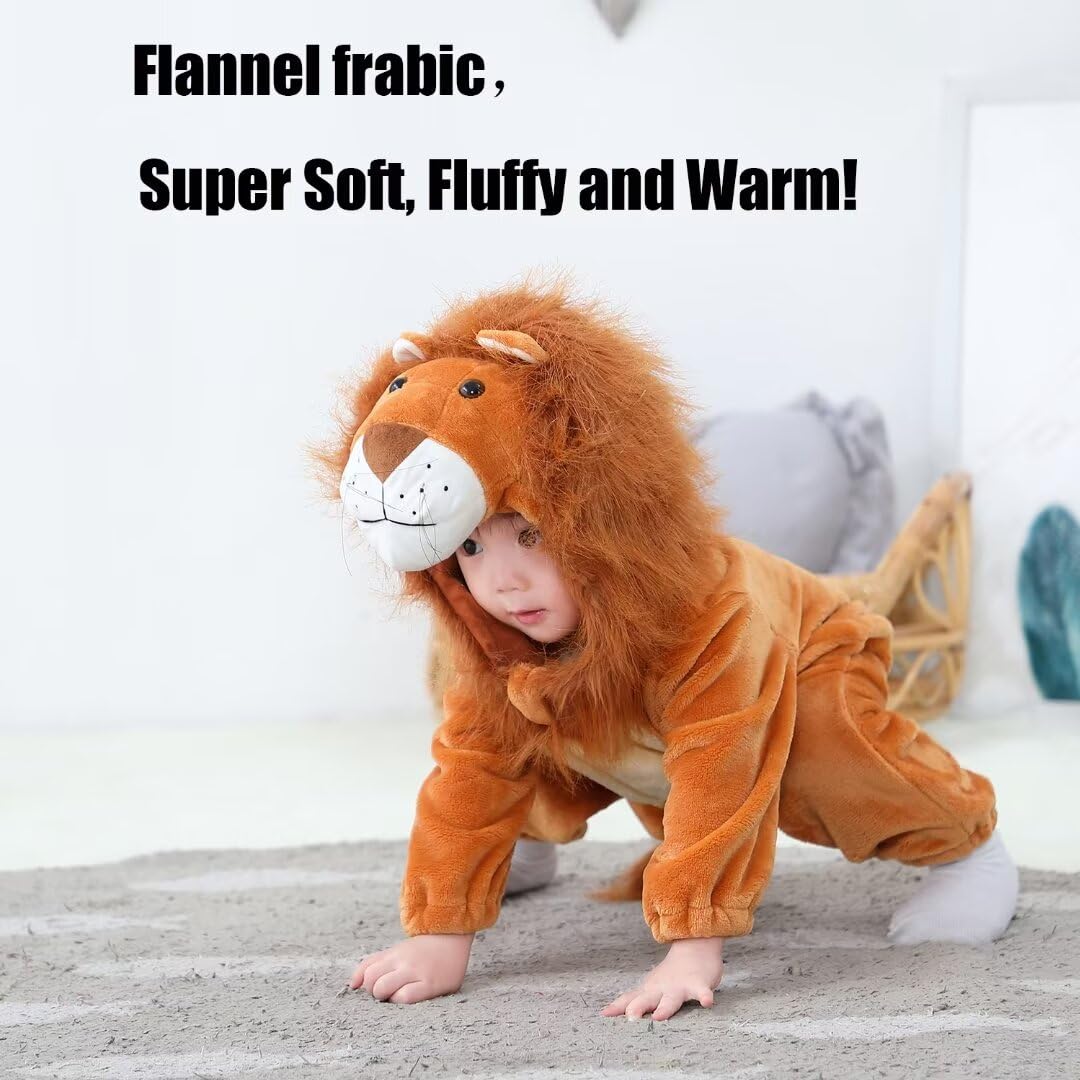 Qiaoniuniu Halloween Baby Lion Costumes With Mane, Toddler Outfit Infants Cosplay Romper 2-3 Years