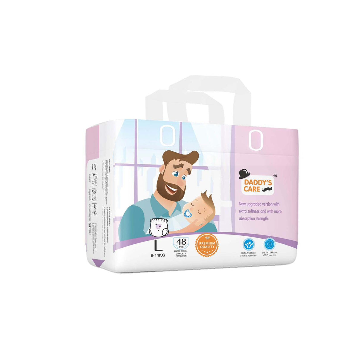DaddyS Care UltraThin Disposable PullUp Diapers With Wetness Indicator  Large Size (914 Kg), 48 Count, Unisex  Upgraded Lea
